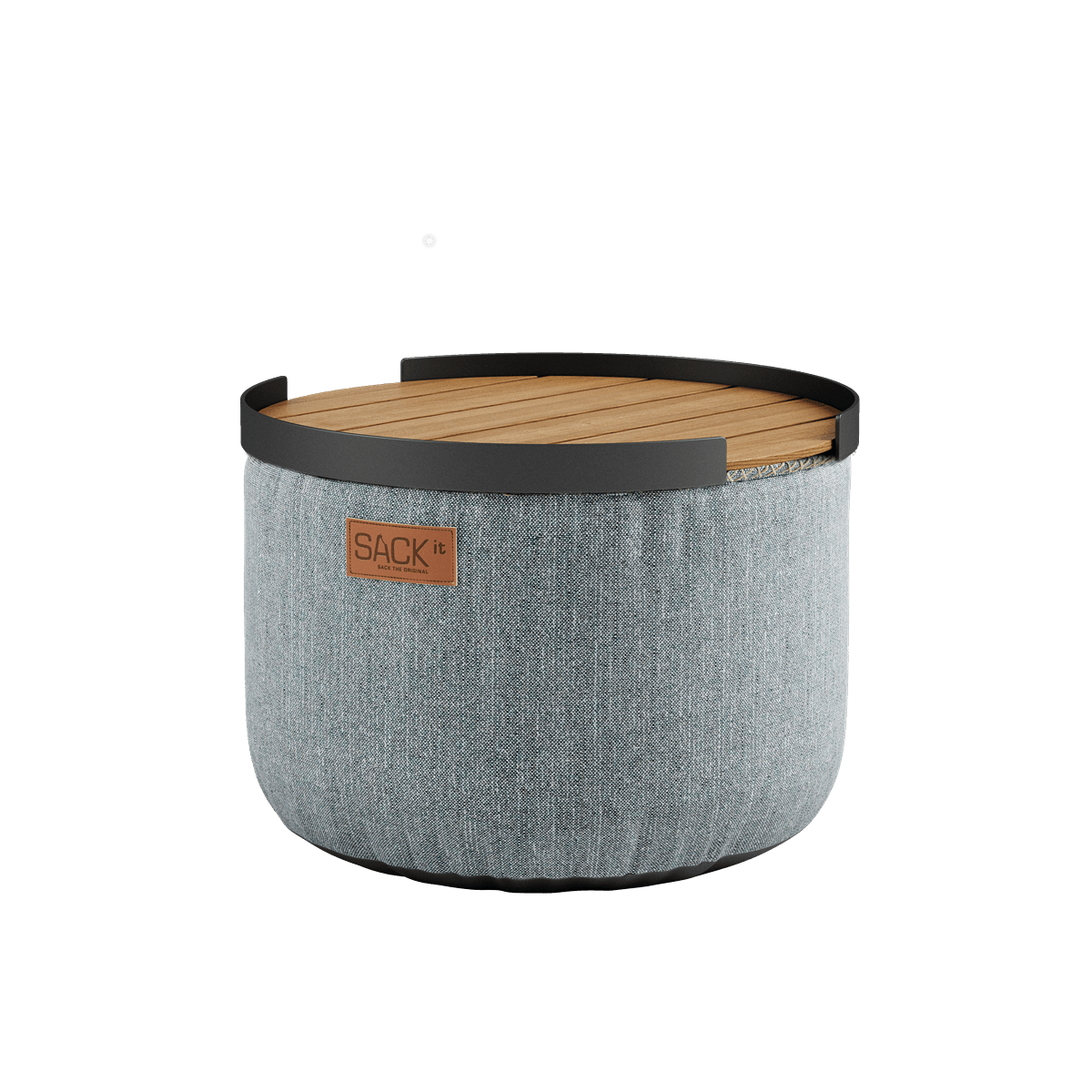 Multifunktionales Serviertablett aus massivem Teakholz mit pulverbeschichtetem Alurahmen in nordischem Design. | Patio Serving Tray - | SACKit