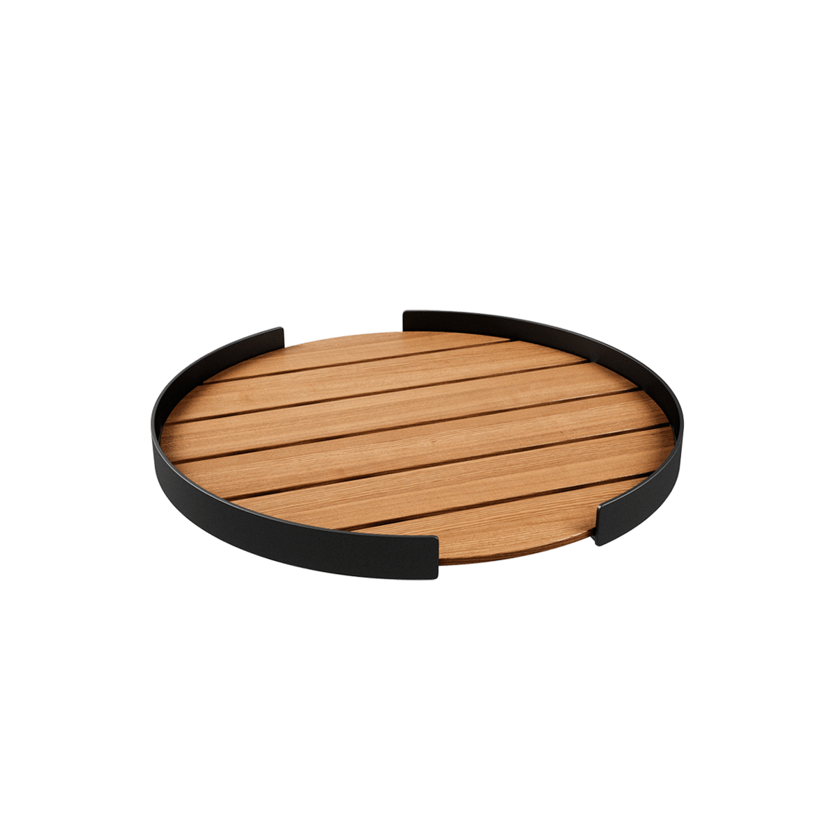 Patio Serving Tray aus massivem Teakholz mit pulverbeschichtetem Alurahmen, rechteckig und flach. | Patio Serving Tray - | SACKit