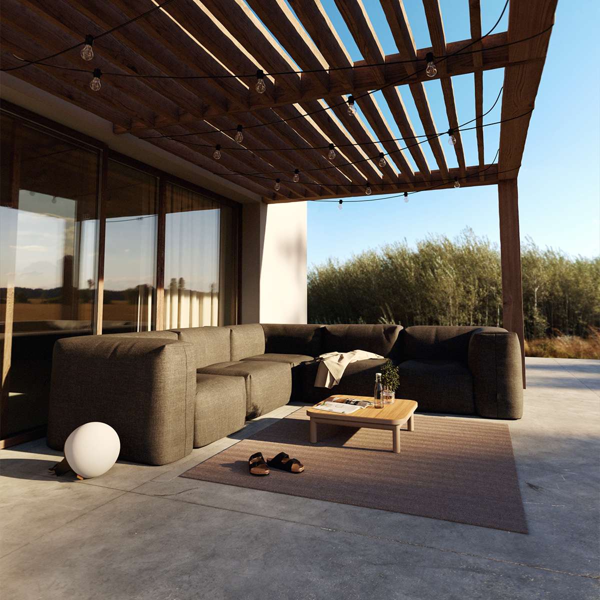Soft Sofa Outdoor Corner in Kirra Noir, weiches, formstabiles Outdoor - Sofa ohne Gestell. | Soft Sofa Outdoor - Corner - Kirra Sand | SACKit