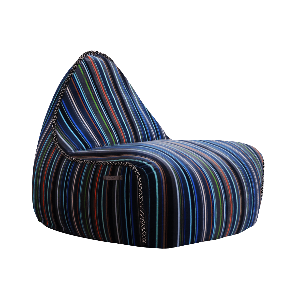 Mehrfarbiger Lounge Chair Paul Smith Limited Edition mit linearem Design und passendem Hocker aus Baumwolle | Lounge Chair Paul Smith - Limited Edition - | SACKit