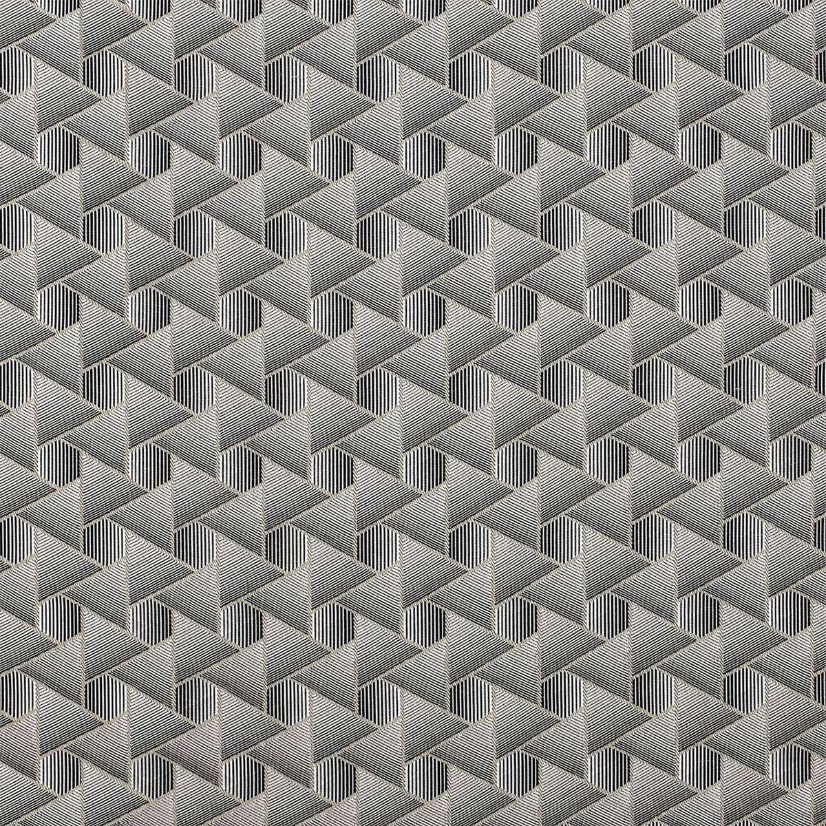 Runder Pouf Noir in Schwarz mit Jacquard-Stoffbezug, limitierte Edition von SACKit.