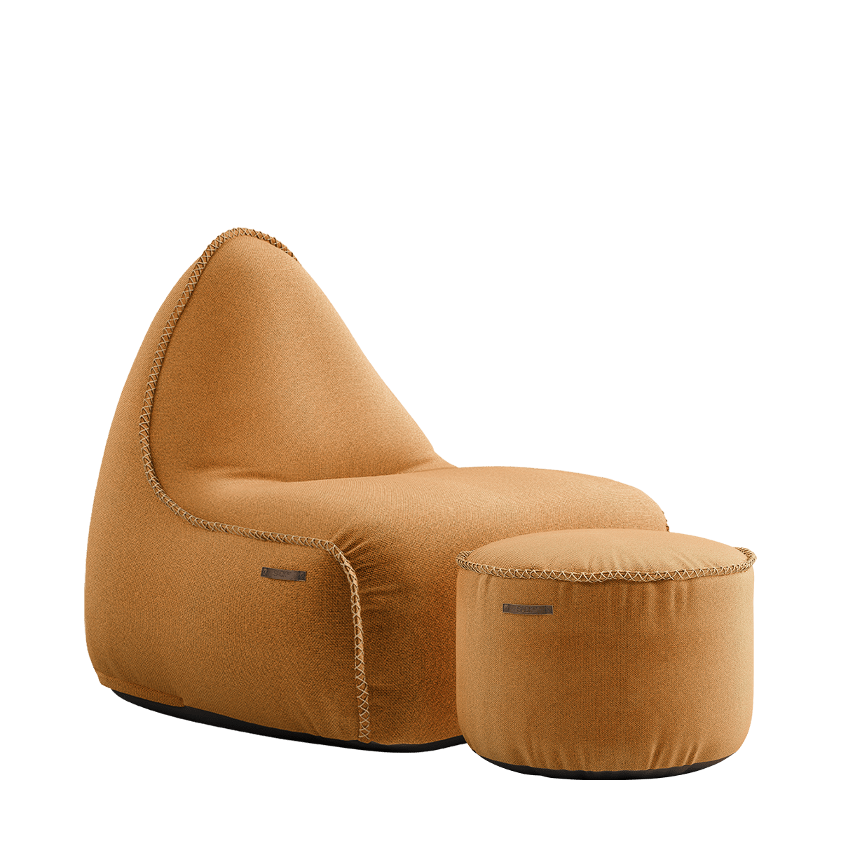  | Cura Lounge Chair & Pouf - Cura Curry | SACKit