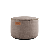 Zwei runde Canvas Poufs in Sandfarbe mit handgenähten Kanten, 50 x 35 cm groß. | Canvas Pouf 2 Pack - Canvas Sand | SACKit