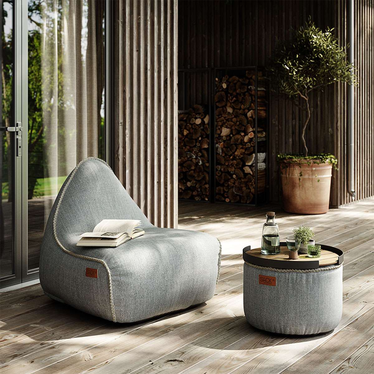 Cobana Lounge Chair - Sand Melange (Linen stitches) | Cobana Lounge Chair - Sand Melange (Linen stitches) - | SACKit