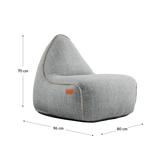 Cobana Lounge Chair in Sand Melange mit Leinenstichen, bequemer Sitzsack mit Rückenlehne