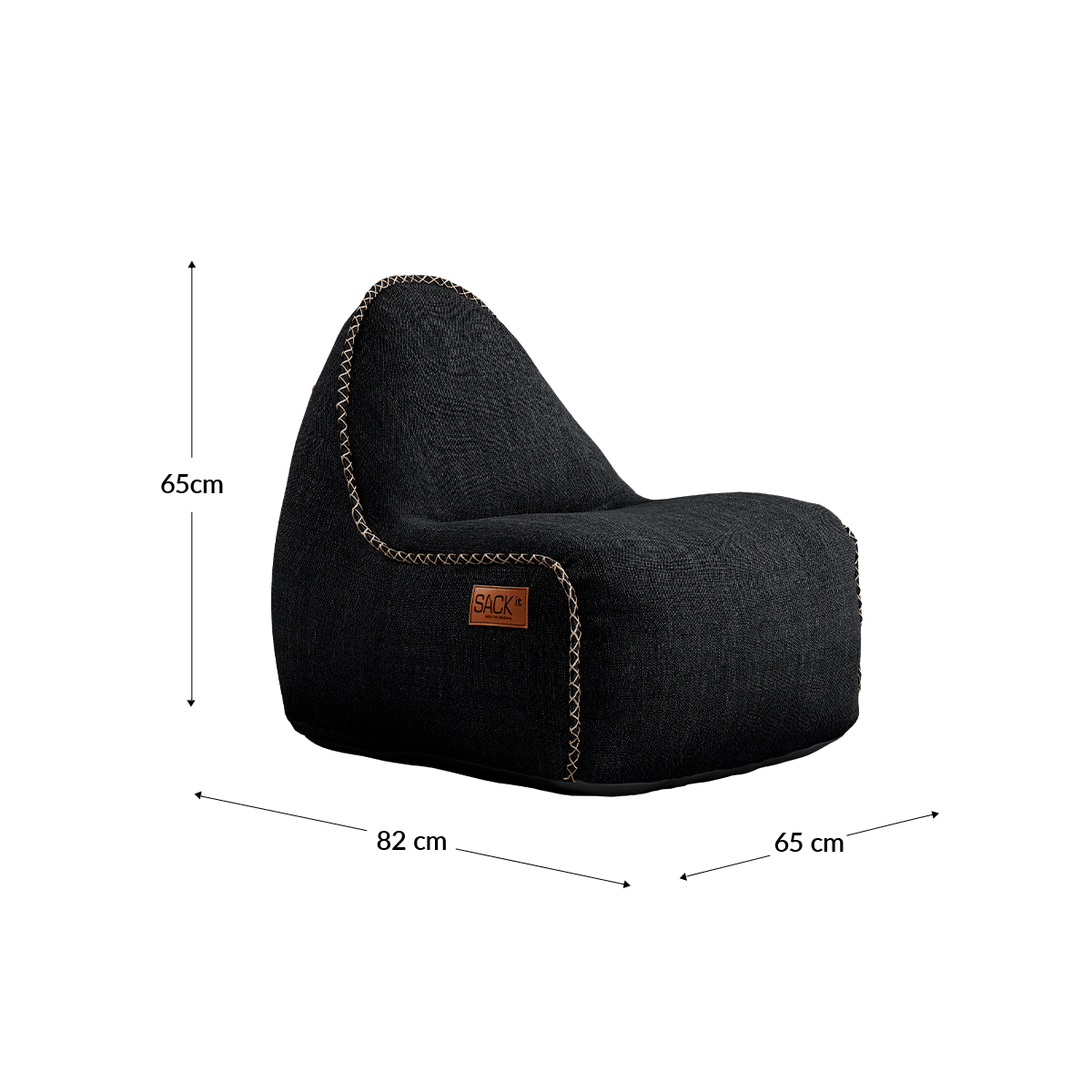 Cobana Junior Lounge Chair in grauem Olefin - Stoff, Kinder - Sitzsack mit runder Form und weicher Polsterung | Cobana Junior Lounge Chair - Cobana Rose | SACKit