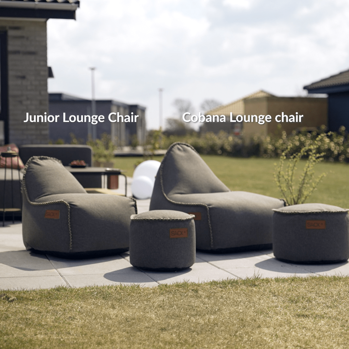 Cobana Junior Lounge Chair in grauem Olefin - Bezug mit handgenähten Stichen, formstabil und wasserabweisend. | Cobana Junior Lounge Chair - Cobana Rose | SACKit