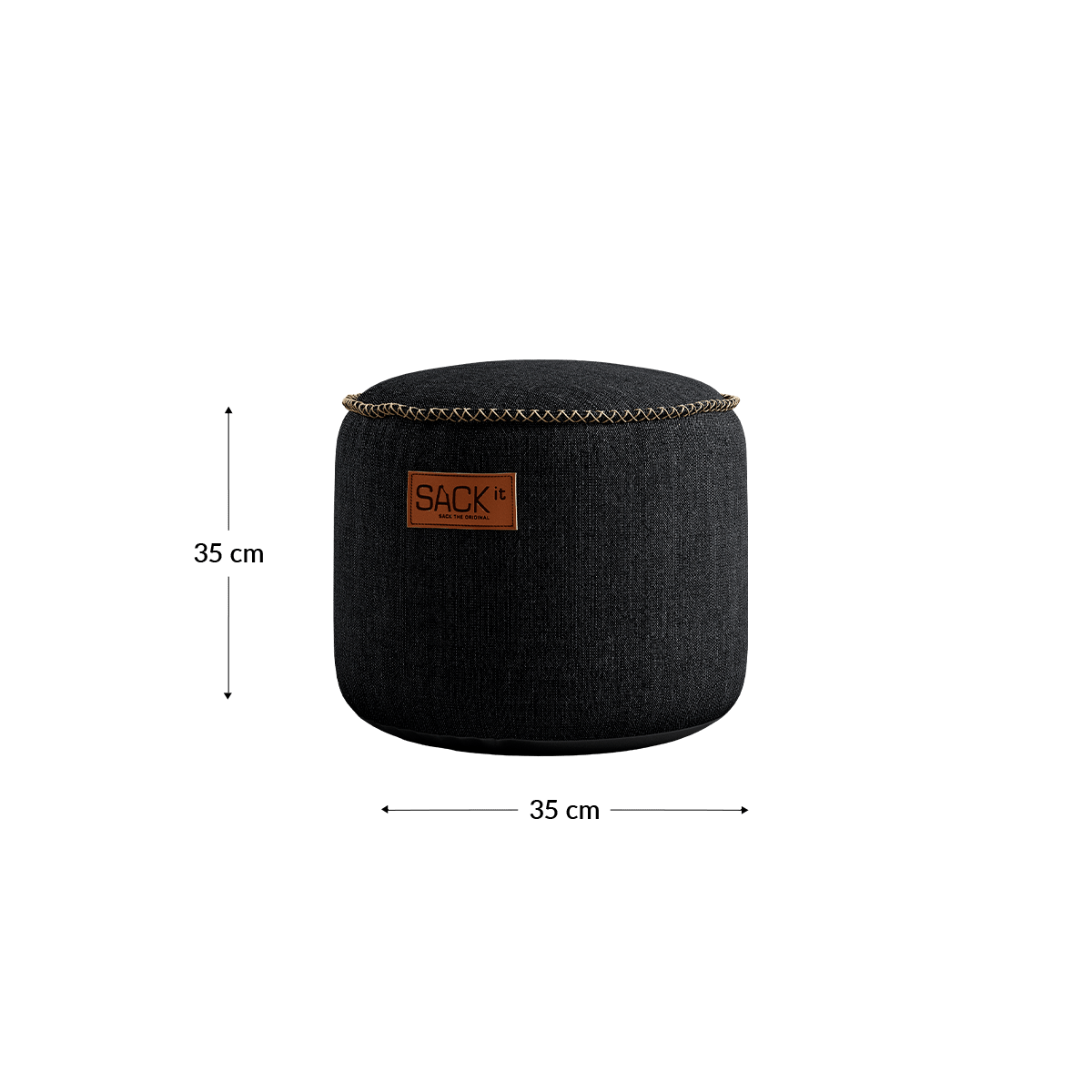 Cobana Junior Pouf in Cobana Sand Melange, runder Kinderpouf aus wasserabweisendem Stoff. | Cobana Junior Pouf - Cobana Rose | SACKit