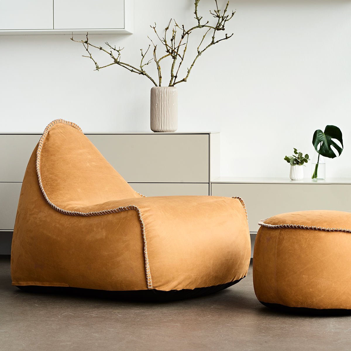  | Luna Lounge Chair & Pouf - Luna Sandstone | SACKit