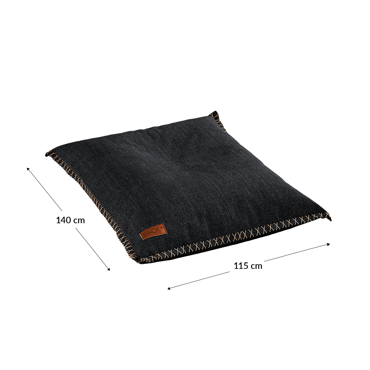 Cobana Beanbag in grauer Olefin - Fasermischung mit handgenähten Stichen, geeignet für drinnen und draußen. | Cobana Beanbag - Cobana Rose | SACKit