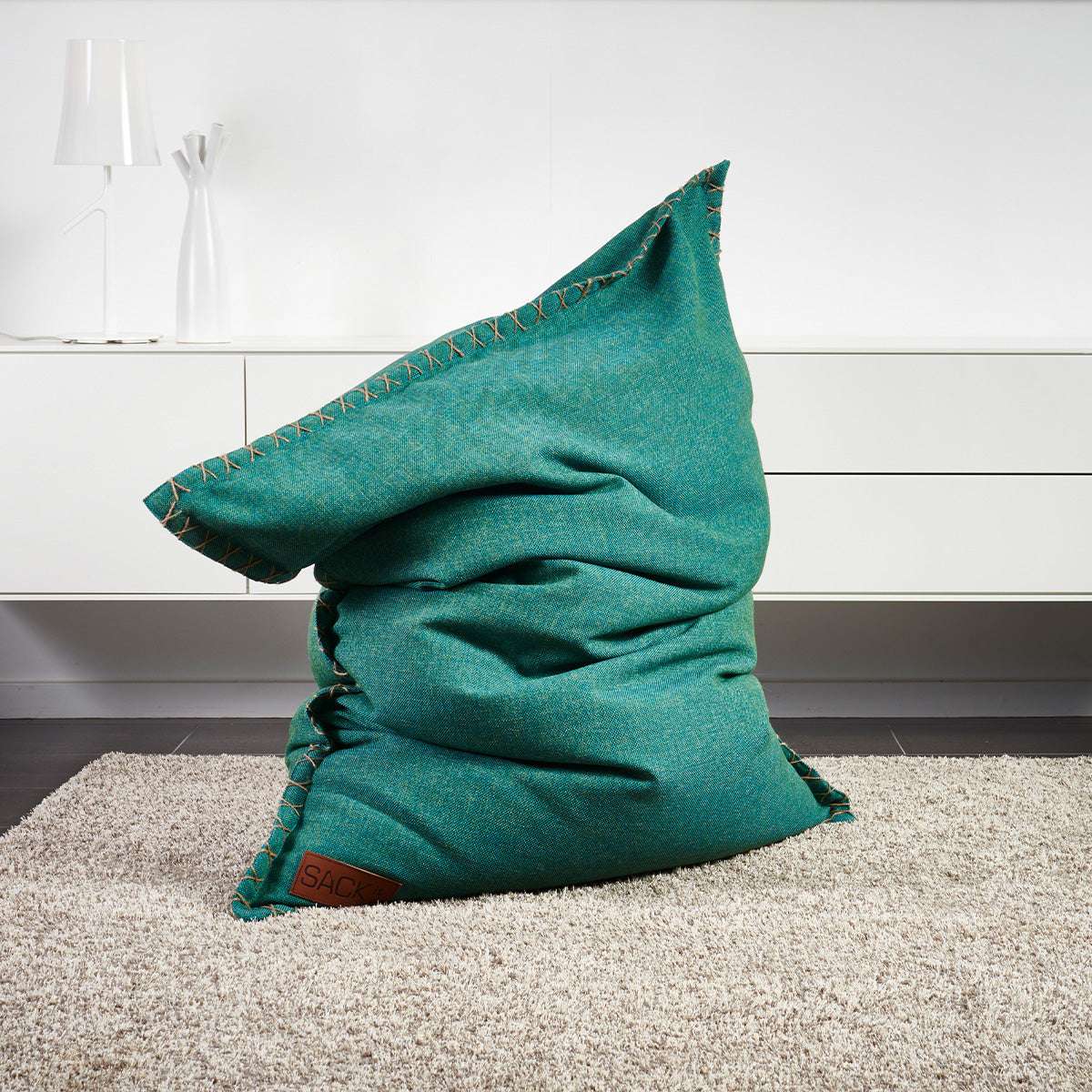 Cobana Beanbag Sækkestol in Cobana Grey mit handgenähten Stichen und wasserabweisendem Bezug | Cobana Beanbag - Cobana Rose | SACKit