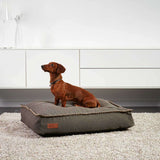 Cobana Dog bed in medium size and brown color with hand - stitched edges and anti - slip bottom. | Dog bed - Cobana Sand Melange Large | SACKit