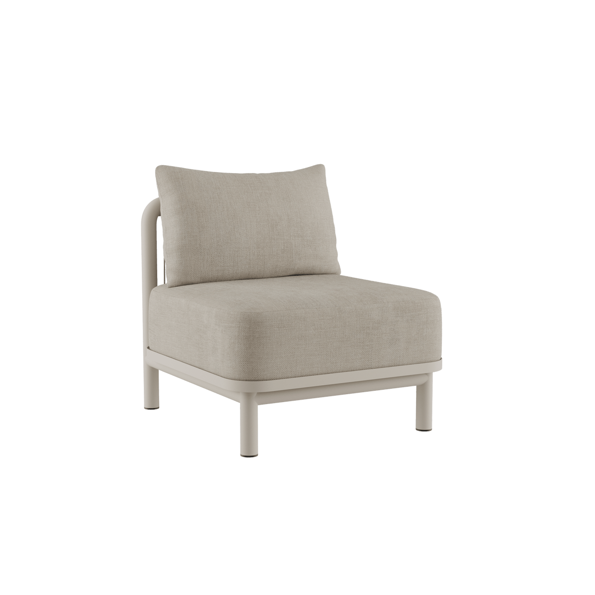 Beiges Kirra Lounge Sofa Modul von sackit mit gepolsterter Sitzfläche und Rückenkissen für stilvolle und wetterfeste Außenbereiche