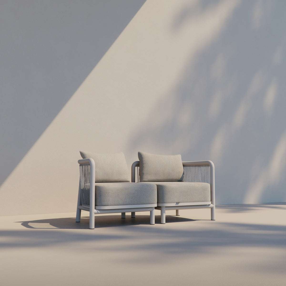 Kirra Lounge Sofa Corner in Kirra Sand mit pulverbeschichtetem Aluminiumrahmen und Olefin - Textil, modernes Outdoor - Design | Kirra Lounge Sofa - Corner - Kirra Sand | SACKit