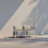 Kirra Lounge Sofa Corner in Kirra Sand mit pulverbeschichtetem Aluminiumrahmen und Olefin - Textil, modernes Outdoor - Design | Kirra Lounge Sofa - Corner - Kirra Sand | SACKit