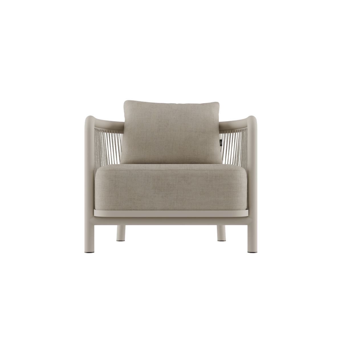 Kirra Lounge Chair in sandfarbenem Olefin - Textil mit pulverbeschichtetem Aluminiumrahmen für den Außenbereich | Kirra Lounge Chair - Kirra Sand | SACKit