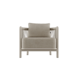 Kirra Lounge Chair in sandfarbenem Olefin - Textil mit pulverbeschichtetem Aluminiumrahmen für den Außenbereich | Kirra Lounge Chair - Kirra Sand | SACKit