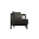 Kirra Lounge Sofa Corner in Kirra Noir mit pulverbeschichtetem Aluminiumrahmen und wasserabweisendem Olefin - Textil | Kirra Lounge Sofa - Corner - Kirra Noir | SACKit