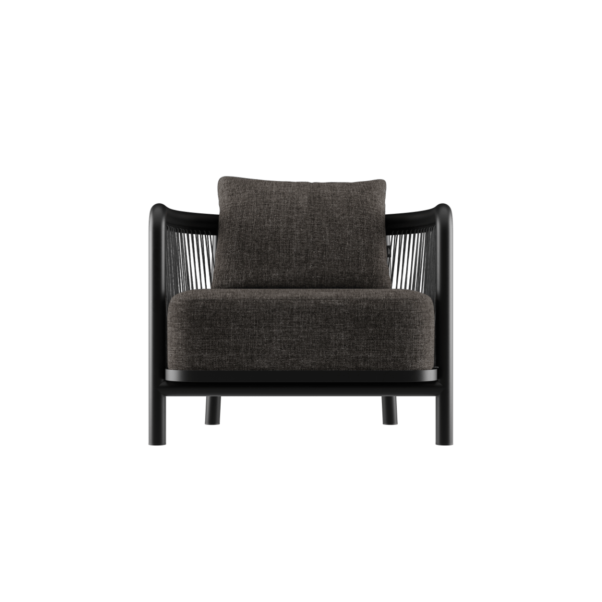 Kirra Lounge Chair in Kirra Noir mit pulverbeschichtetem Aluminiumrahmen und Olefin - Textil für den Außenbereich | Kirra Lounge Chair - Kirra Noir | SACKit