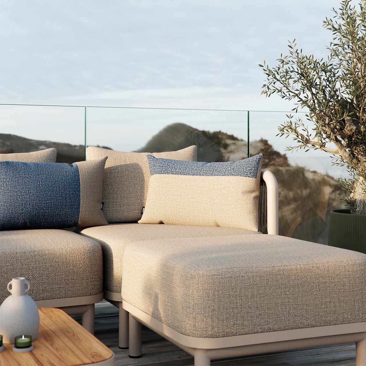  | Tide Cushion - Sand/Indigo | SACKit