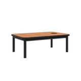Kirra Coffee Table in Schwarz mit Accessory Fit, Aluminiumrahmen und Teakholzplatte, Outdoor - Couchtisch | Kirra Coffee Table - Noir Mit Accessory Fit | SACKit