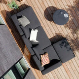 Schwarzer Cobana Lounge Sofa Pouf aus wetterfestem Material mit klarem skandinavischem Design | Cobana Lounge Sofa - Pouf - Kirra Sand | SACKit