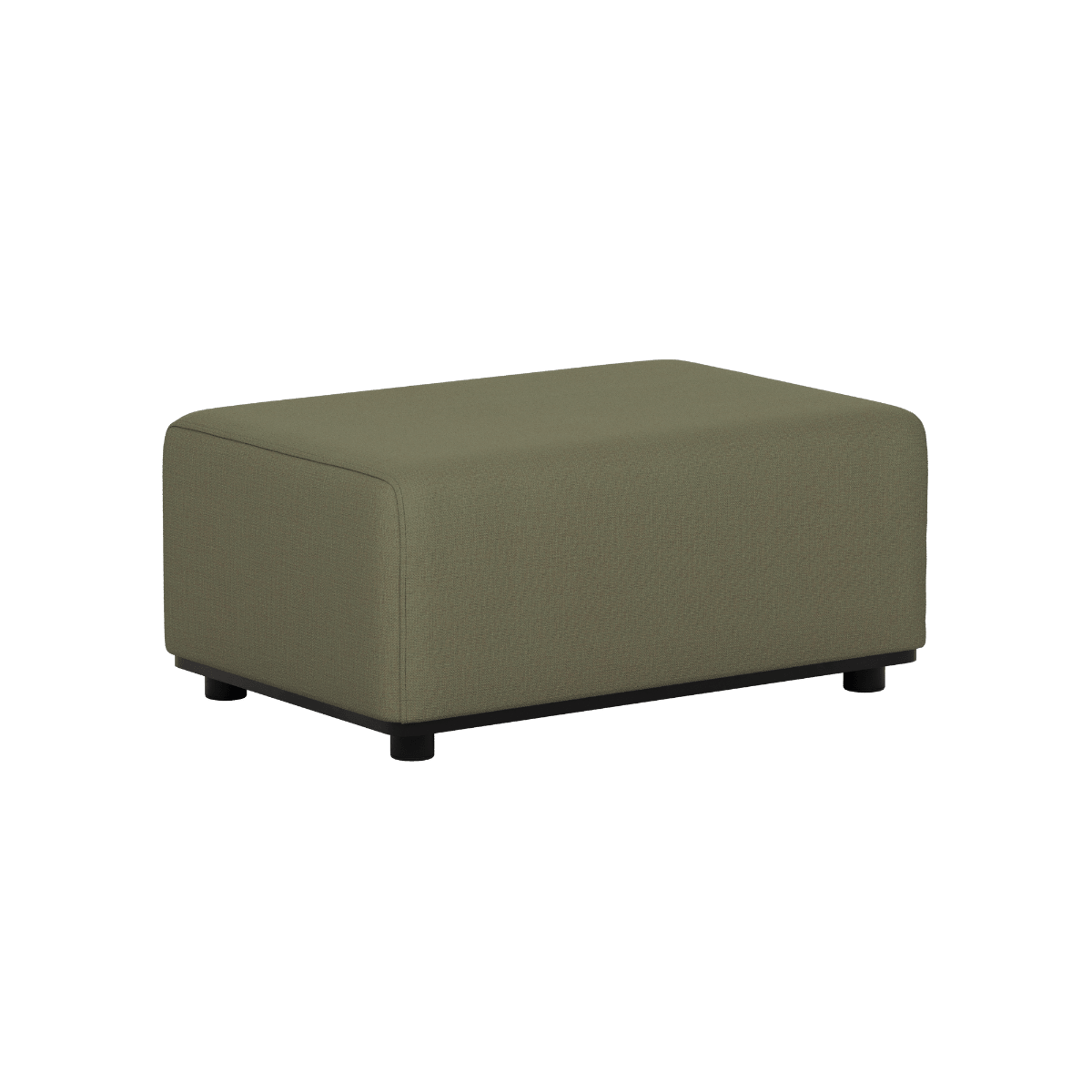 Olivgrüne wasserabweisende Schutzhülle für das Cobana Lounge Sofa Pouf Modul von sackit für den geschützten Einsatz im Garten