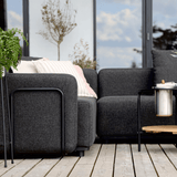 Cobana Lounge Sofa Armrest in Cobana Black mit pulverbeschichtetem Aluminiumrahmen und Olefin - Faserbezug | Cobana Lounge Sofa - Armrest - Kirra Sand | SACKit