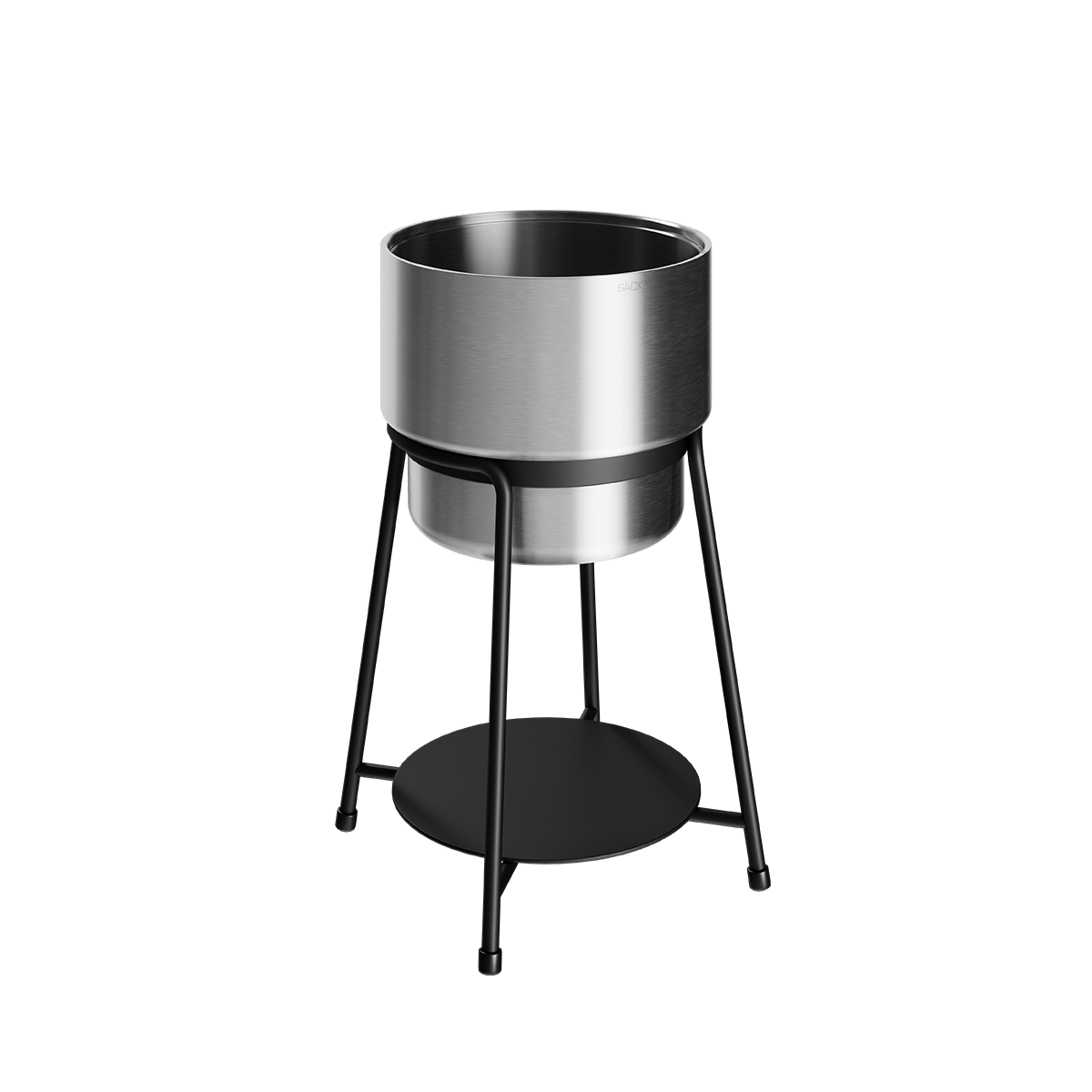 Schwarzer pulverbeschichteter Edelstahlständer für Outdoor-Zubehör mit Ø22 cm Durchmesser