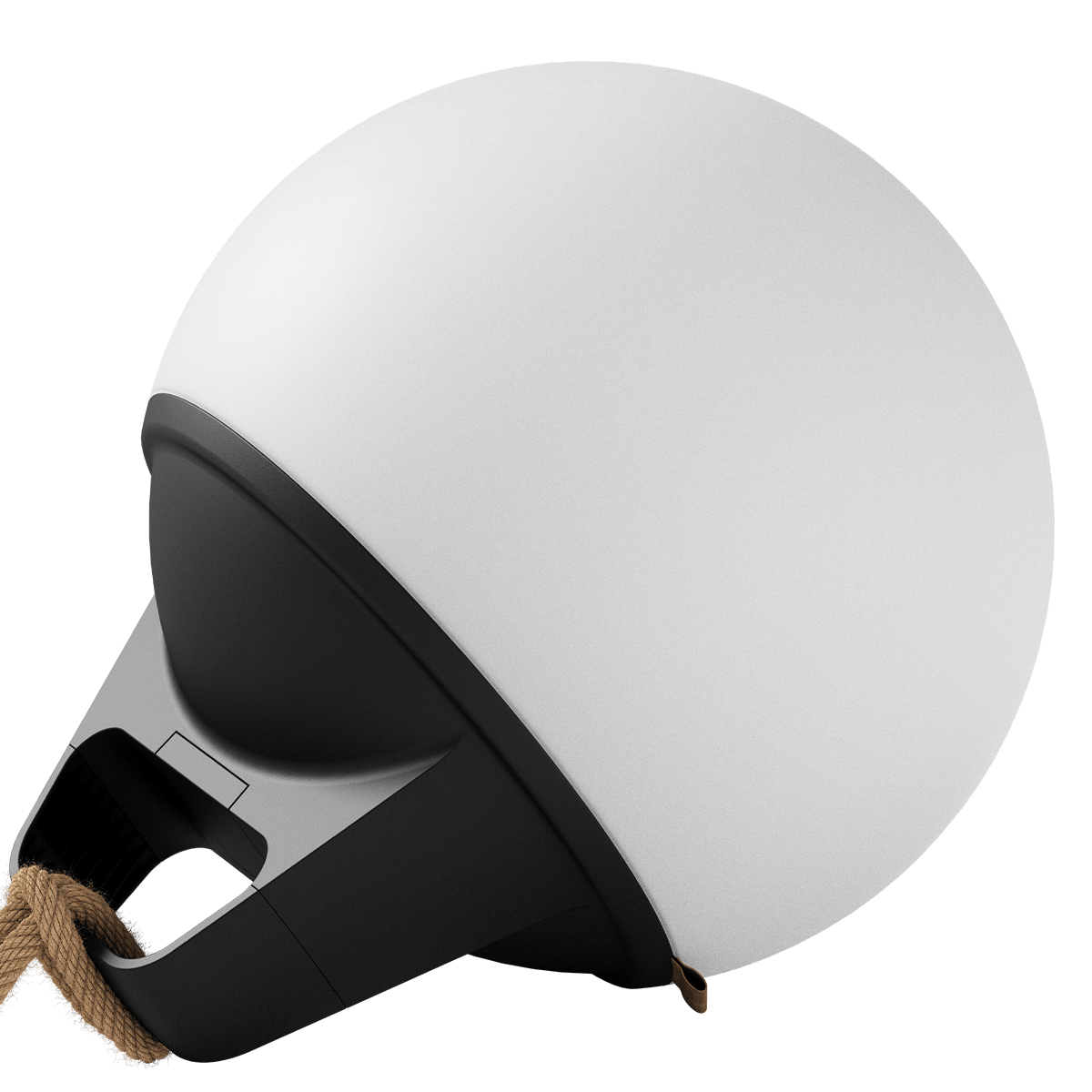 Runde SACKit Light 350 Außenleuchte mit Hanfseilgriff und weißer Hart - Polyethylen - Lampenkugel | Light 350 - | SACKit