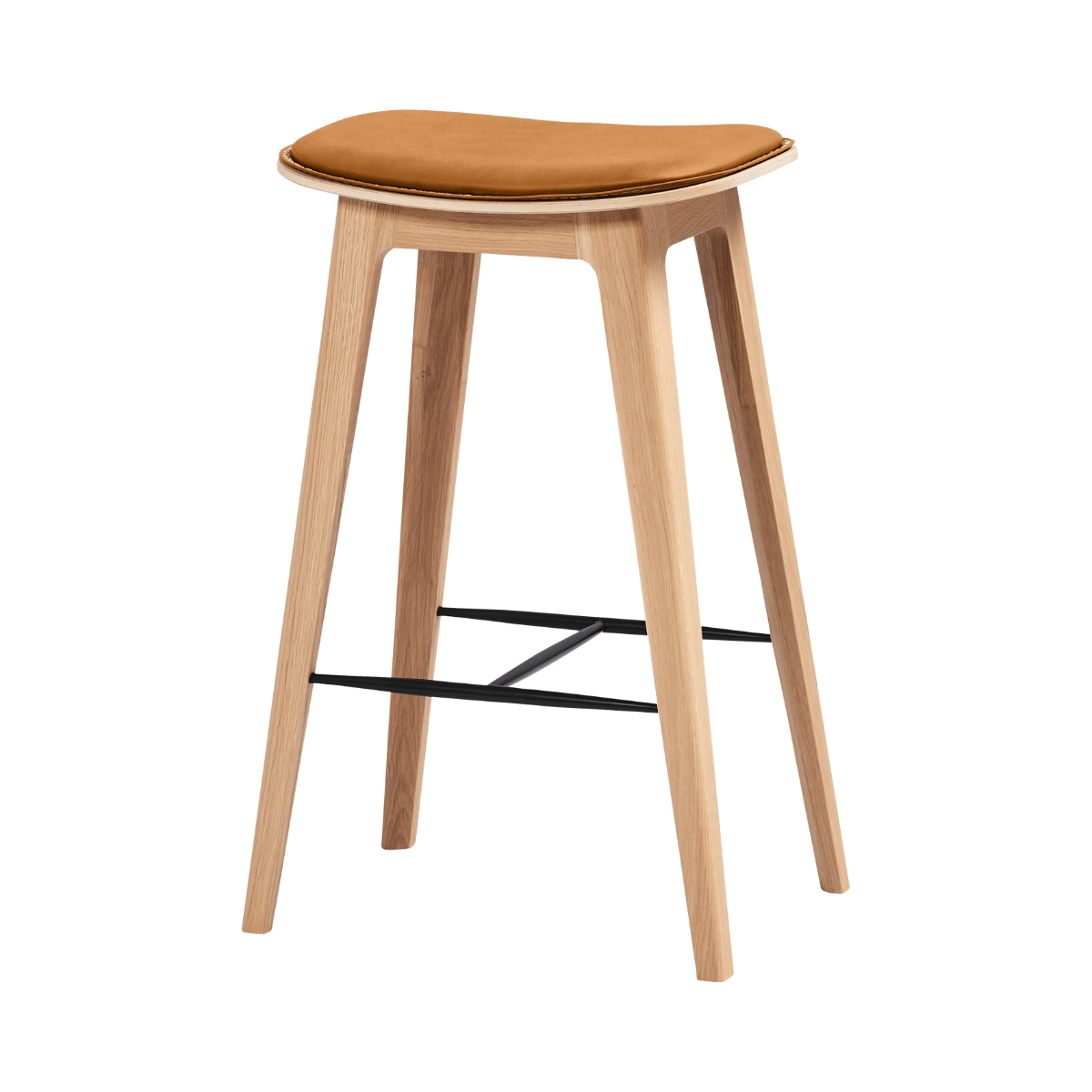  | Nordic Bar Stool - Oak with stitches - 68 cm Luna Sandstone | SACKit