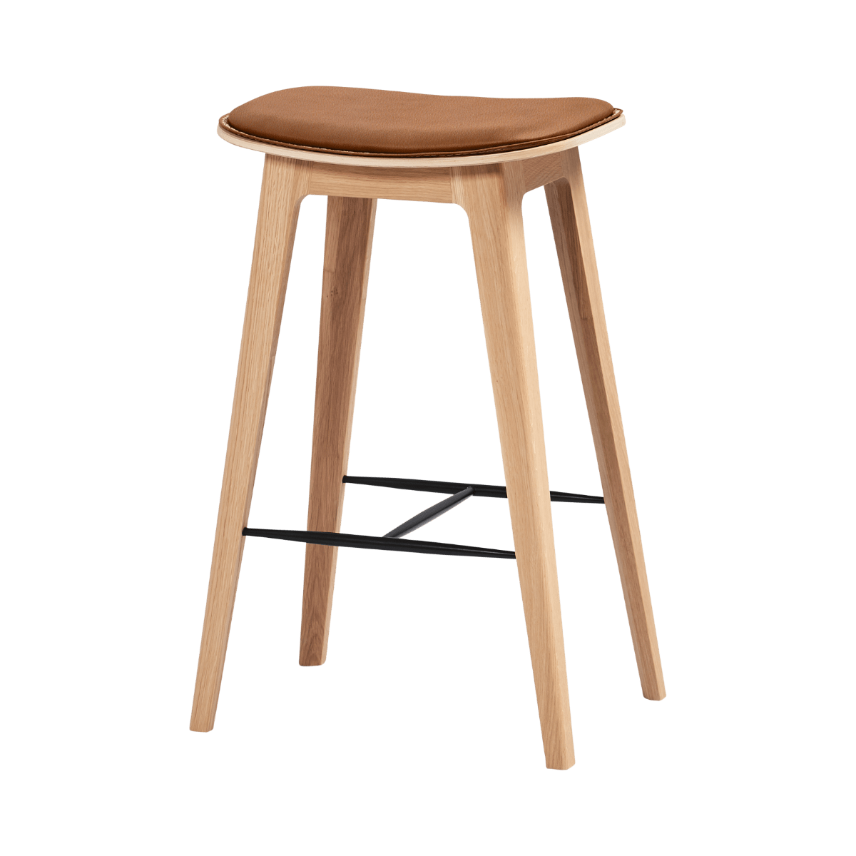  | Nordic Bar Stool - Oak with stitches - 68 cm Terra Safari | SACKit