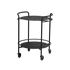 Schwarzer Serving Table aus pulverbeschichtetem Stahl mit vier Rollen und schlichtem Design | Serving Table - | SACKit