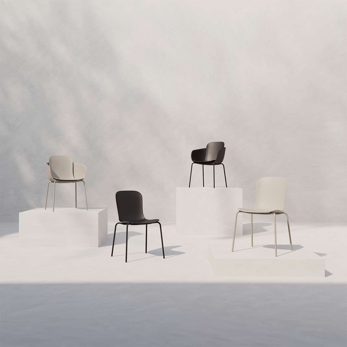 Patio Chair no. One S2 in Taupe mit schwarzem pulverbeschichtetem Stahlgestell, ergonomisch geformt. | Patio Chair no. One S2 - Olive/Black | SACKit