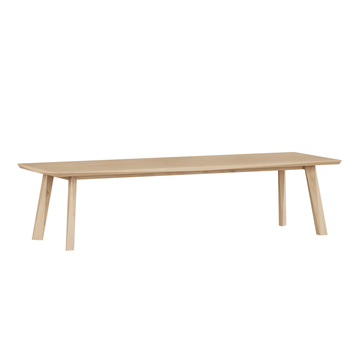 Edge Dining Table aus europäischer Eiche mit facettierter Tischplatte, 300x100 cm, matt lackiert, modernes Design | Edge Dining Table - 300x100 cm - | SACKit