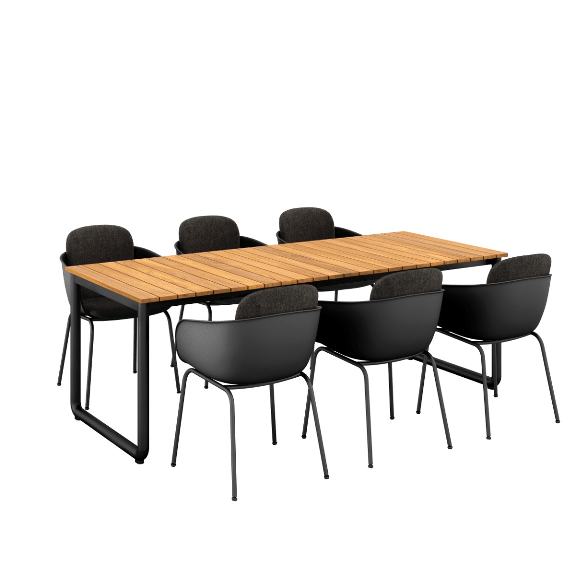  | Patio Dining Table 214x90 + Patio Chair no. One S2 - Black Cobana Black | SACKit