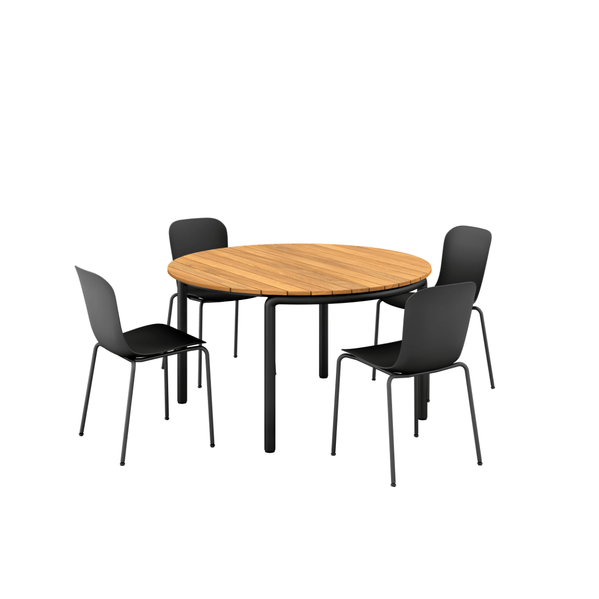  | Patio Dining Table Ø133 + Patio Chair no. One S1 - Black | SACKit