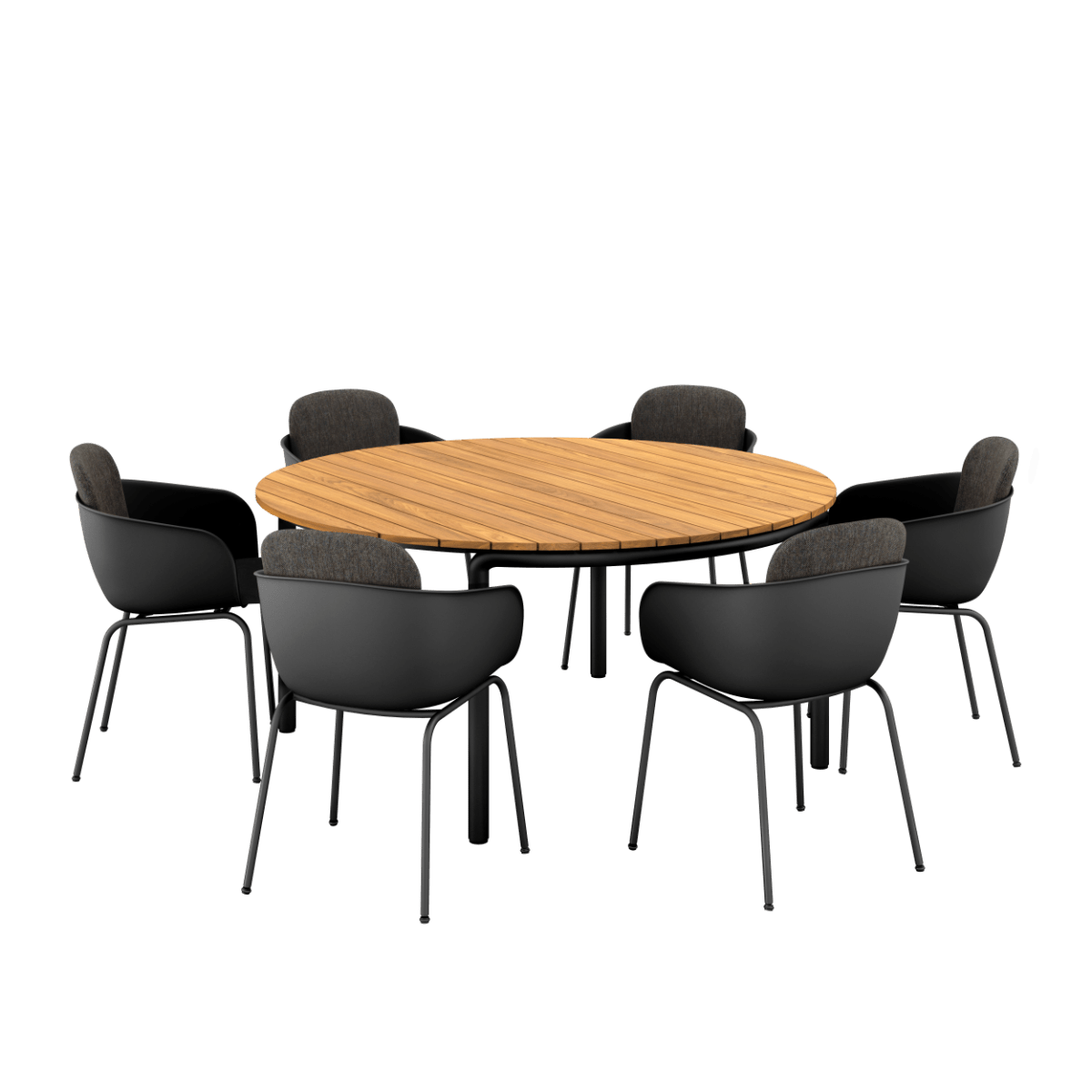  | Patio Dining Table Ø160+ Patio Chair no. One S2 - Black Cobana Black | SACKit