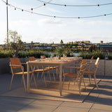 Kirra Dining Table 210x90 aus taupefarbenem pulverbeschichtetem Aluminium und Teakholz, Outdoor - Esstisch | Kirra Dining Table 210x90 - Noir | SACKit