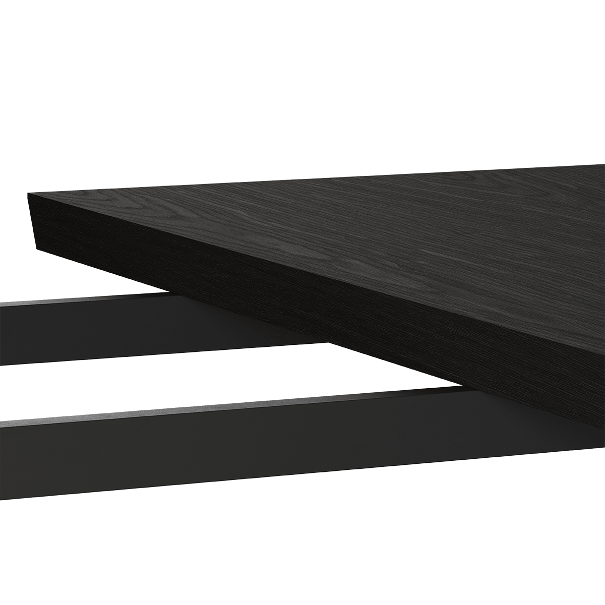 Schwarze Verlängerungsplatte aus Eichenfurnier 60x90 cm für Edge Dining Table mit quer verlaufender Maserung | Edge Dining Table - Extension Leaf - 60x100 cm | SACKit