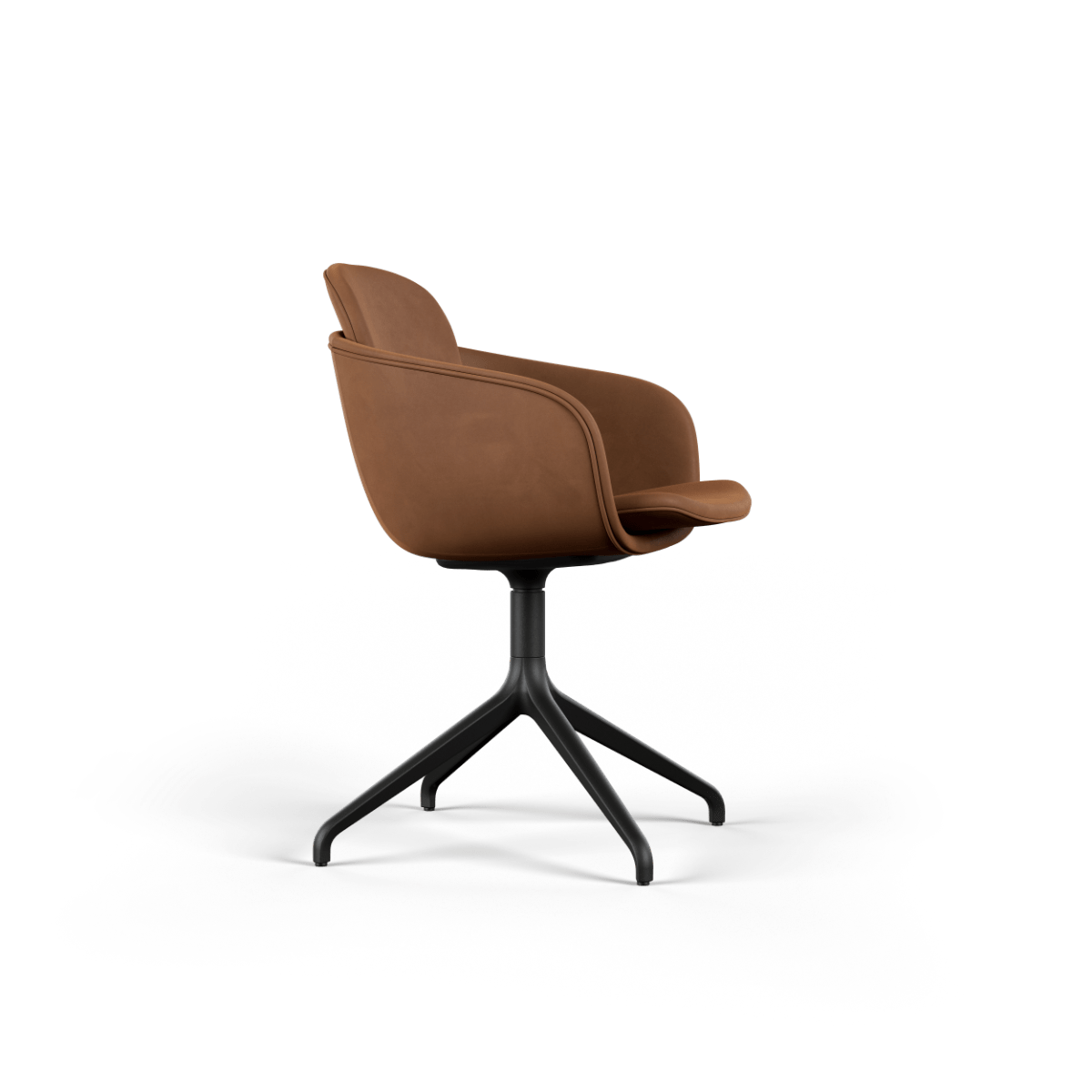  | Chair no. One S2 Black Swivel - LUNA Walnut Ohne Rückholfunktion | SACKit