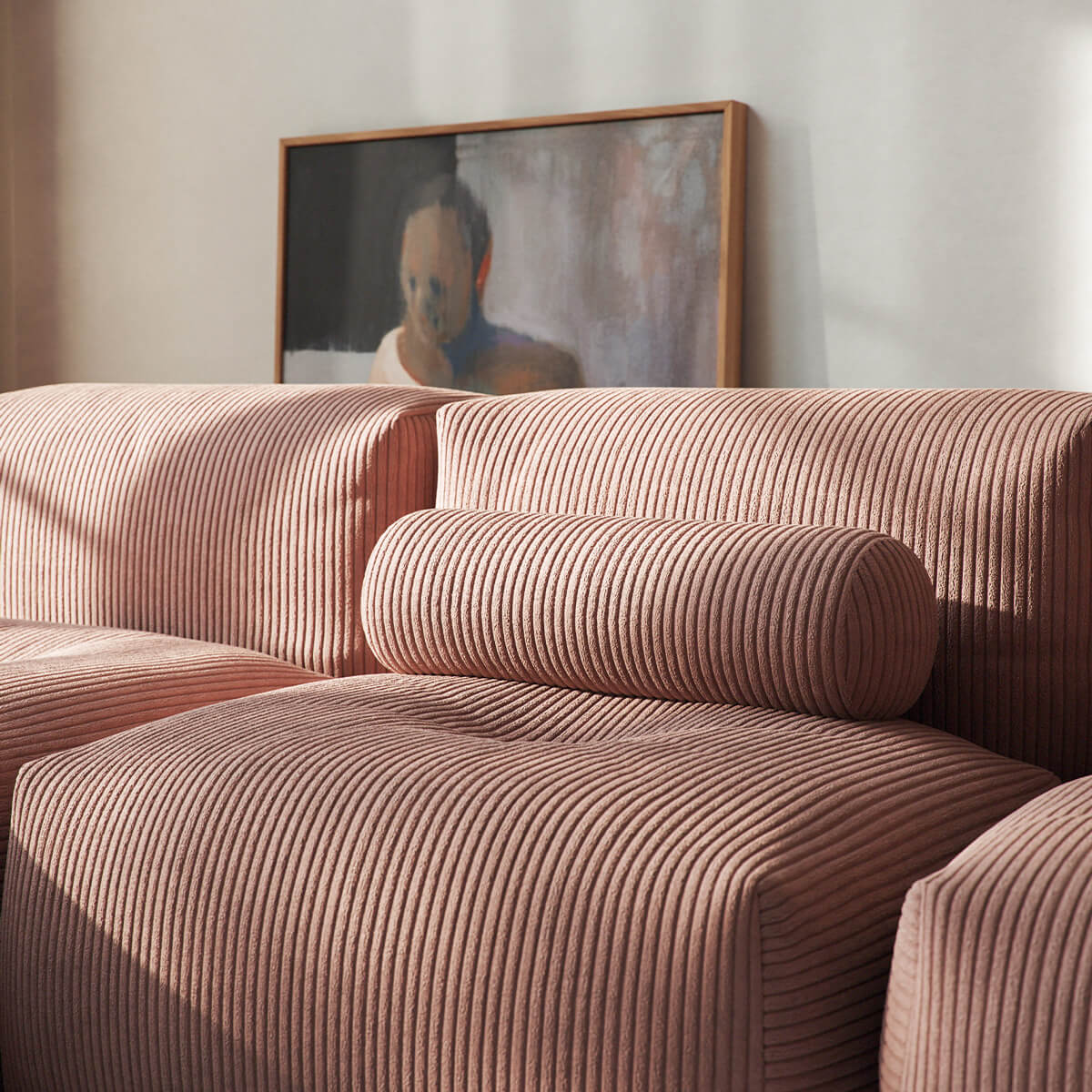  | Soft Sofa Indoor - 3 Seater Open - Corduroy Rose Mit Hocker | SACKit | Soft Sofa Indoor - 3 Seater Open - Corduroy Rose Mit Hocker | SACKit