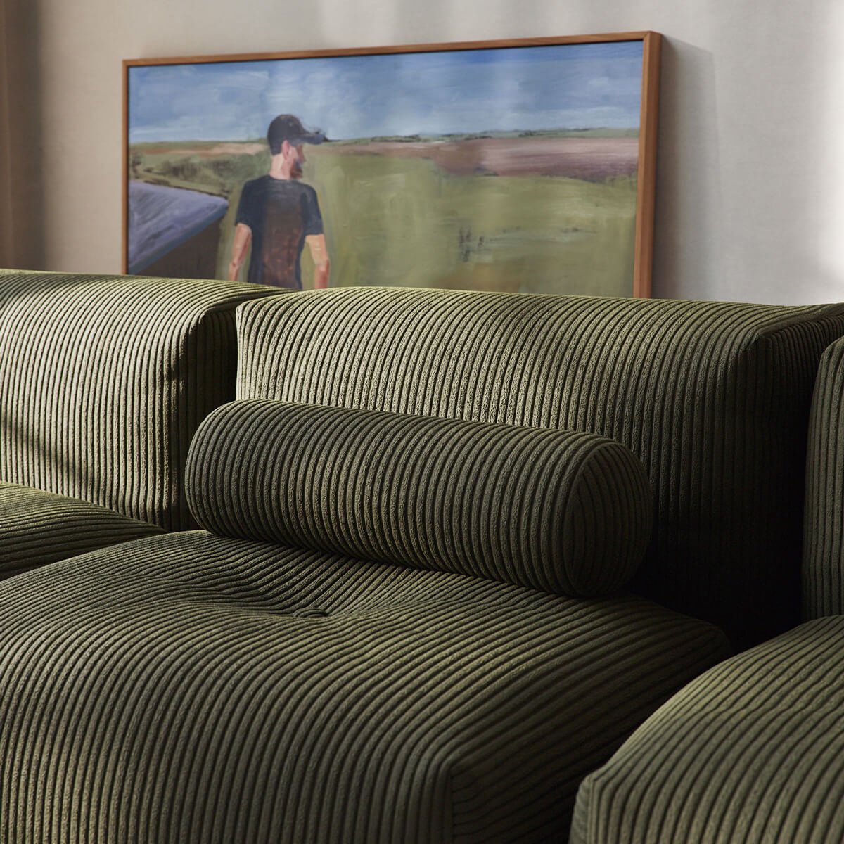  | Soft Sofa Indoor - 3 Seater - Corduroy Olive Mit Hocker | SACKit | Soft Sofa Indoor - 3 Seater - Corduroy Olive Mit Hocker | SACKit