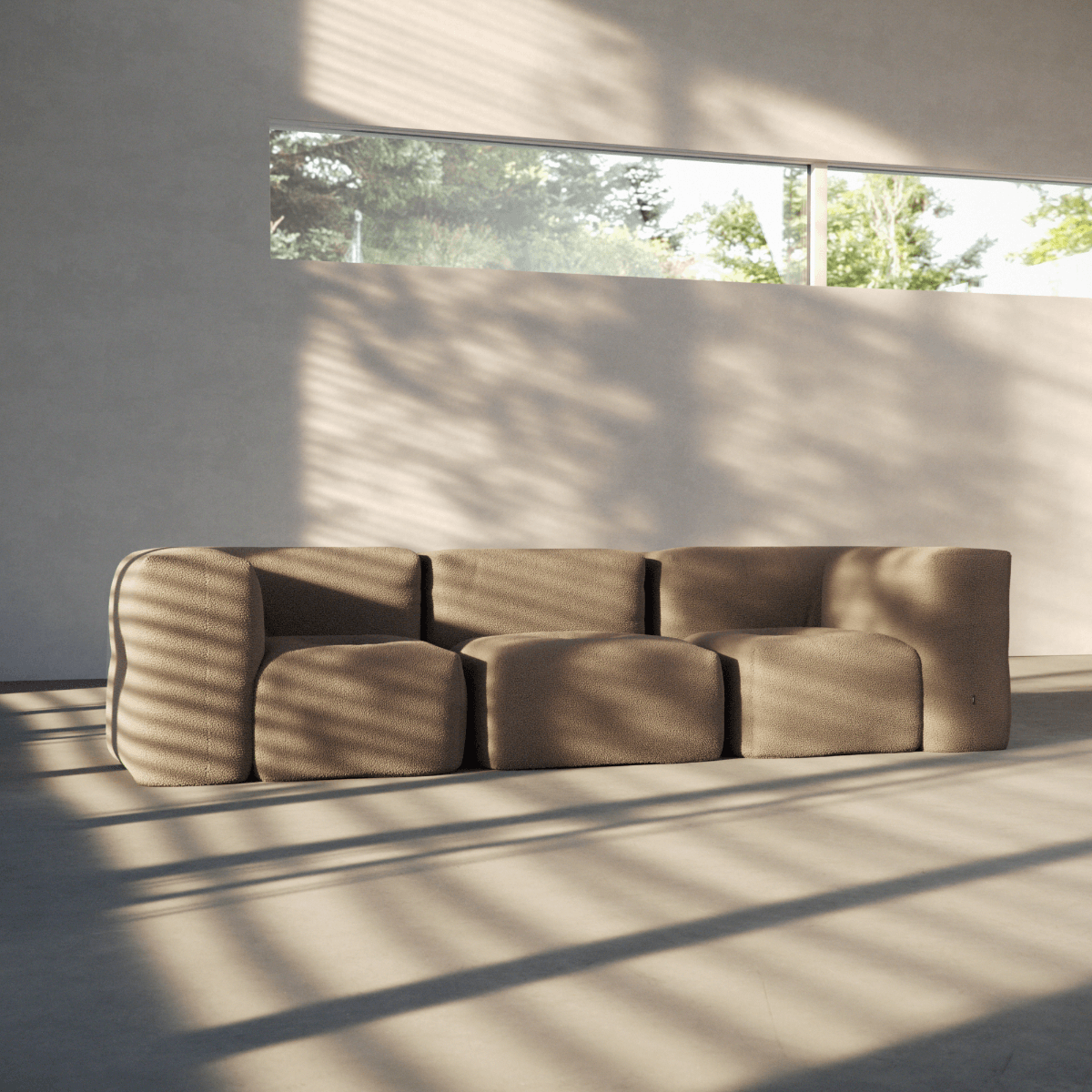  | Soft Sofa Indoor - 3 Seater - Teddy Brown Ohne Hocker | SACKit