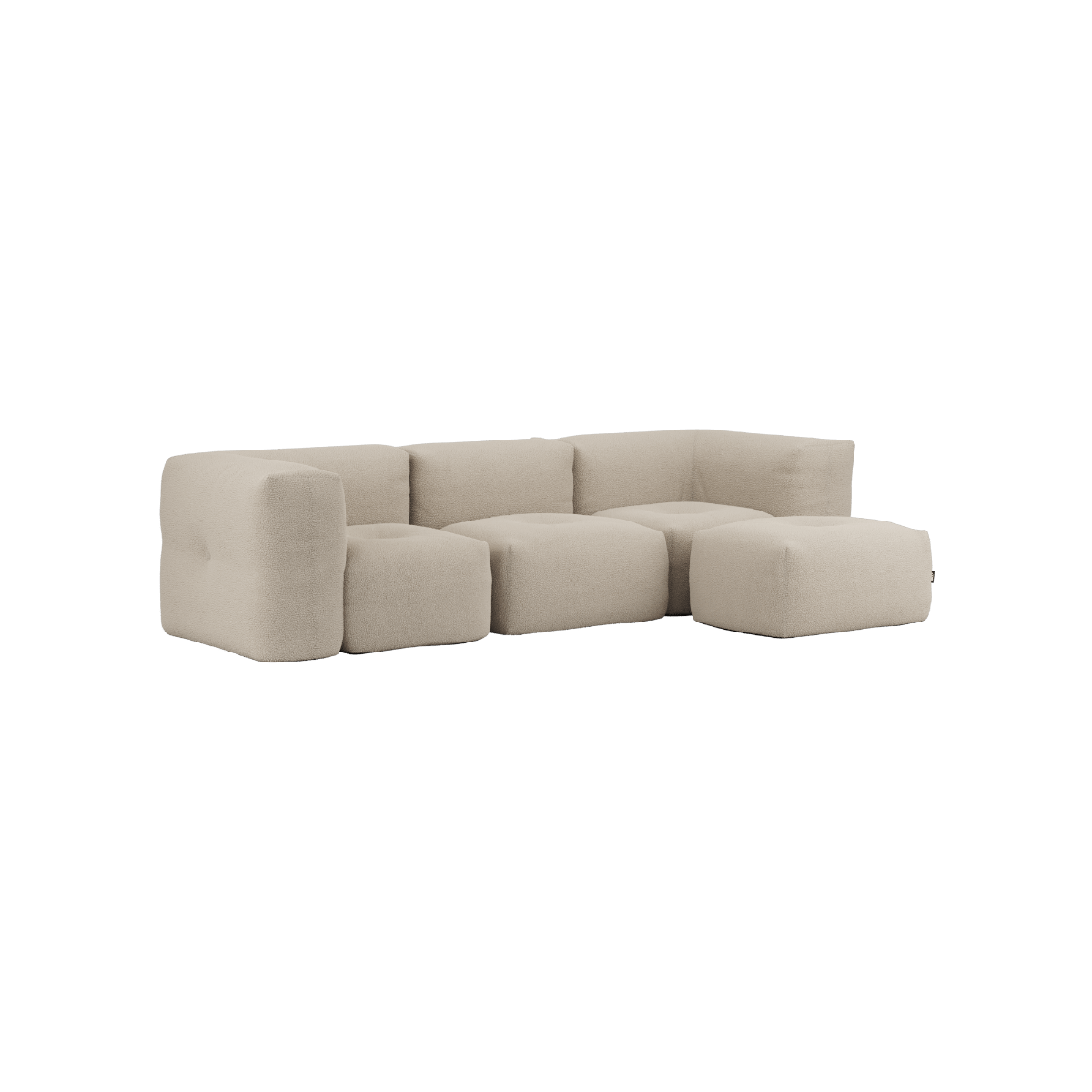  | Soft Sofa Indoor - 3 Seater - Teddy Beige Mit Hocker | SACKit