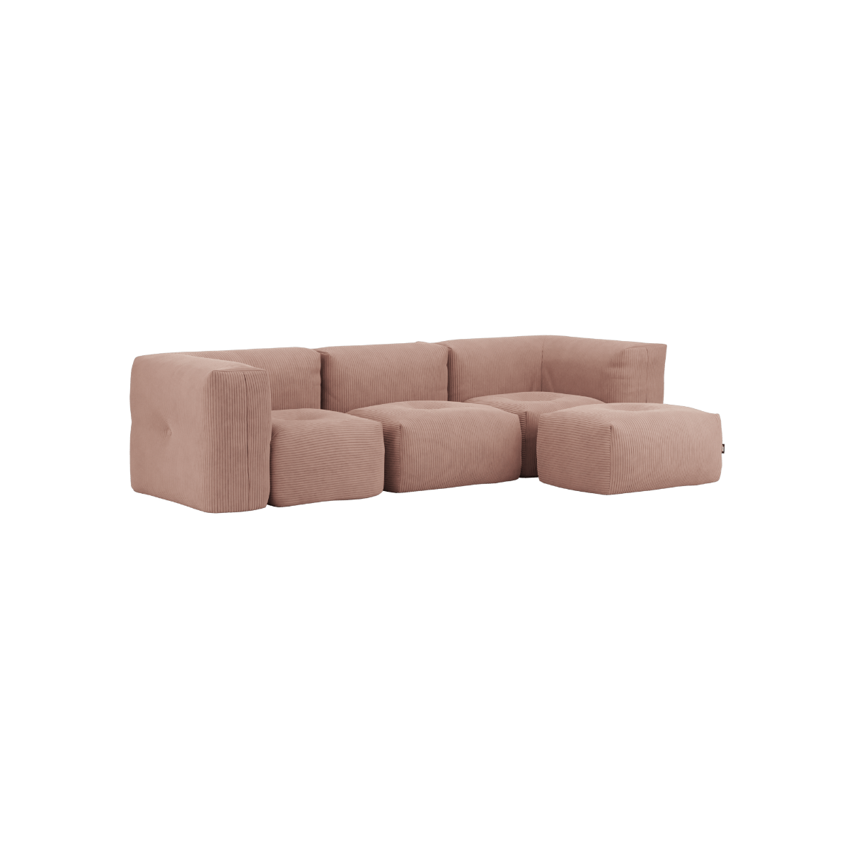 variant_8900616% | Soft Sofa Indoor - 3 Seater - Corduroy Rose Mit Hocker | SACKit