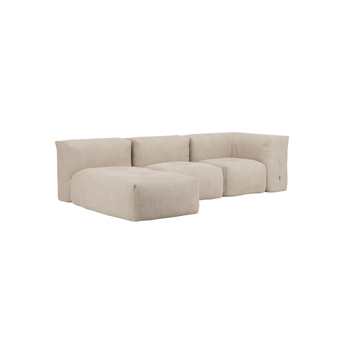  | Soft Sofa Indoor - 3 Seater w/ Lounger - Corduroy Beige | SACKit
