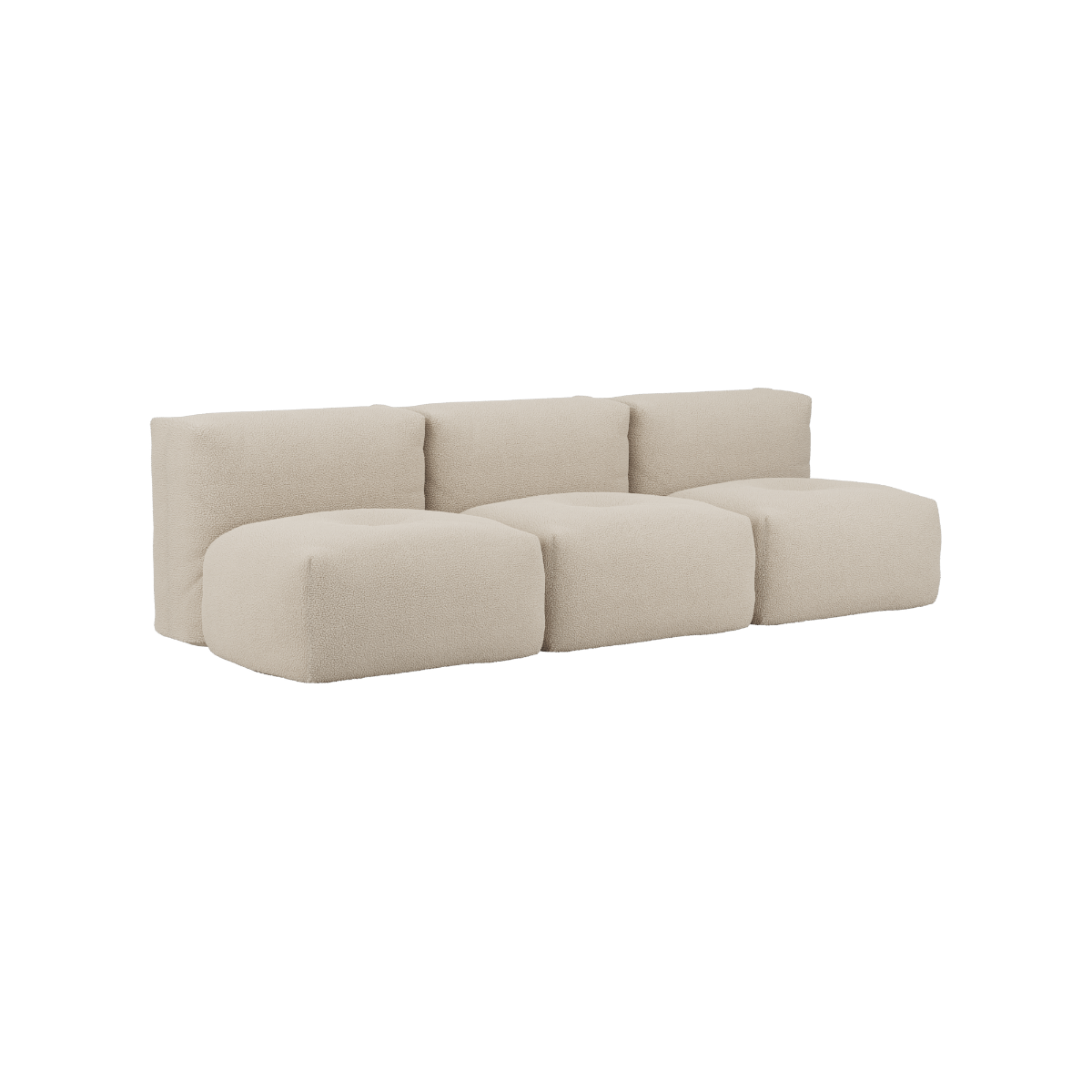  | Soft Sofa Indoor - 3 Seater Open - Teddy Beige Ohne Hocker | SACKit
