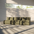  | Soft Sofa Indoor - 3 Seater Open - Corduroy Olive Ohne Hocker | SACKit