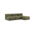  | Soft Sofa Indoor - 3 Seater Open - Corduroy Olive Mit Hocker | SACKit